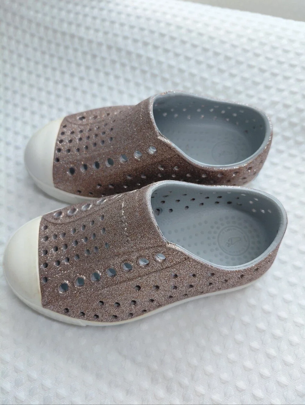 Native Girls Glitter Jefferson Slip-On Shoes in Brown Sz C8